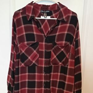 Love & Legend Burgundy and black plaid but…